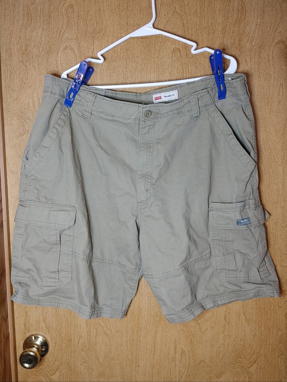 Wrangler Men's Tan Cargo Shorts with Multiple Pockets
